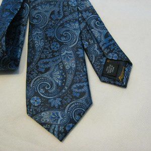 TED BAKER Heavy Silk Paisley Blue Neck Tie